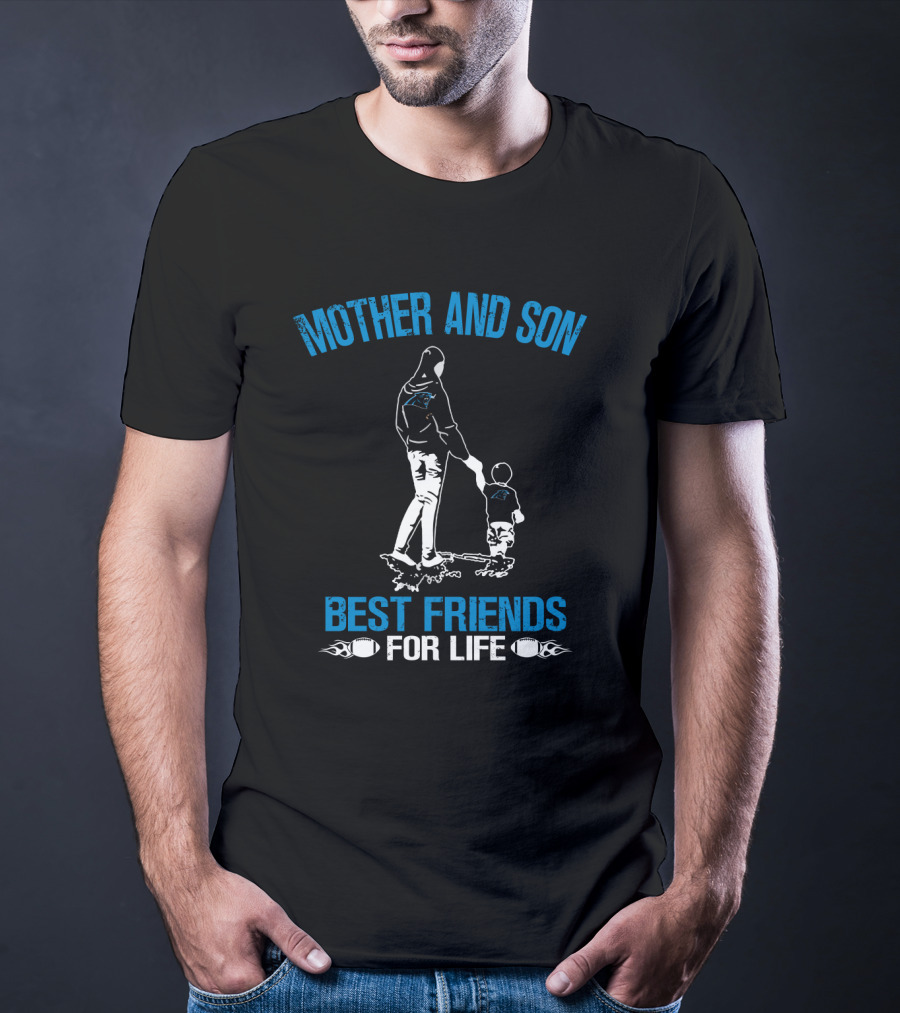 Mother And Son Best Friends For Life Carolina Panthers T-Shirt