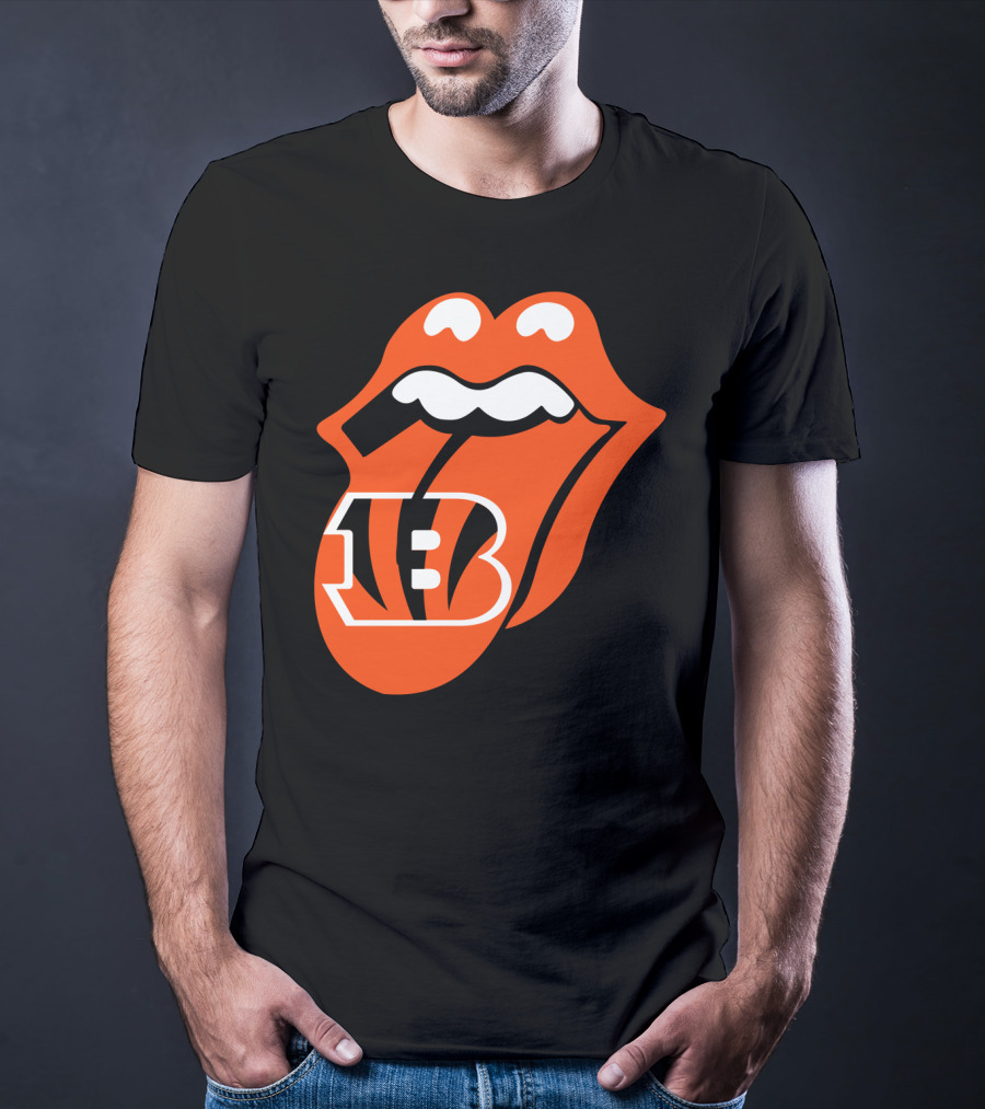 Cincinnati Bengals Iconic Tongue Logo Fusion T-Shirt