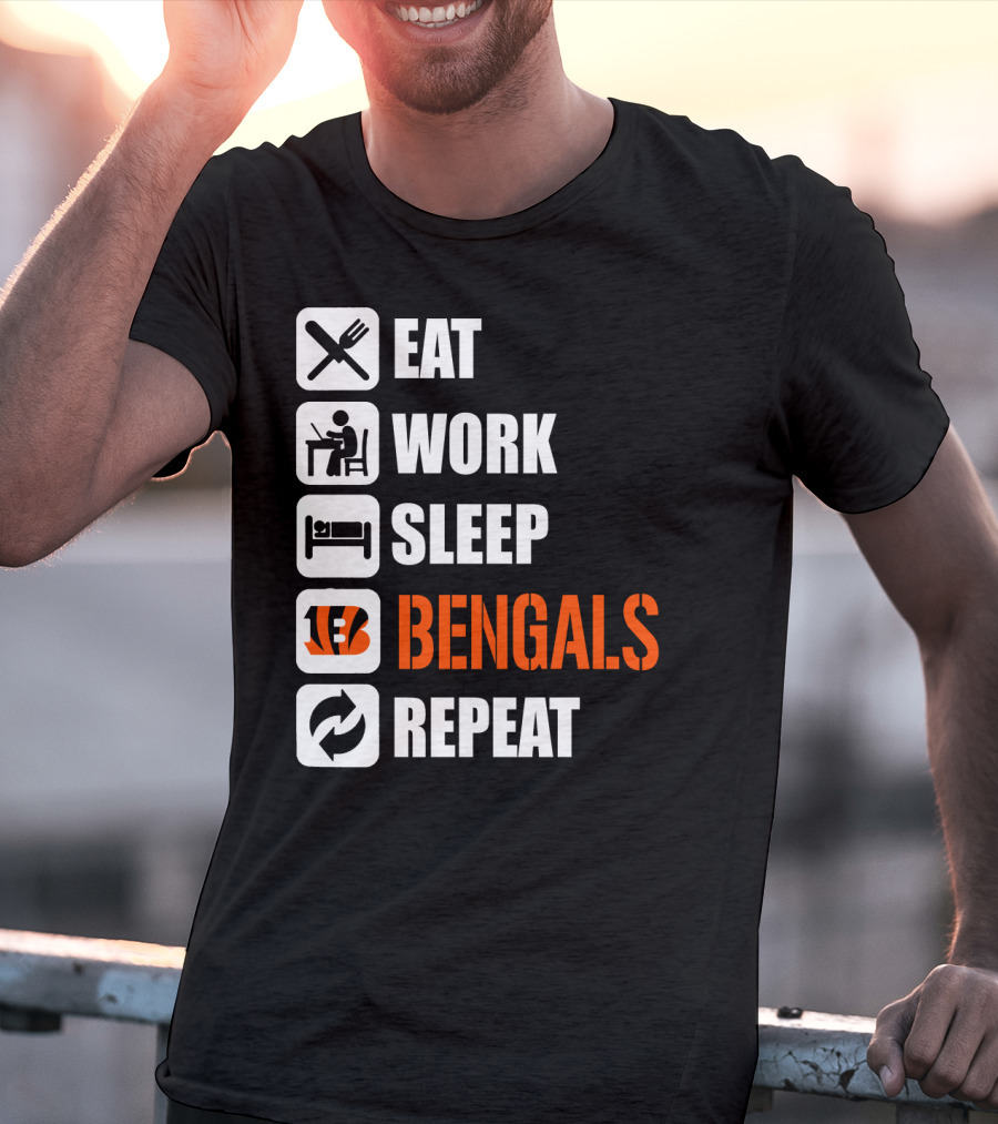 Eat Work Sleep Bengals Repeat T-Shirt