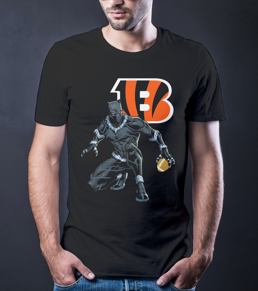 Cincinnati Bengals Black Panther Football T-Shirt