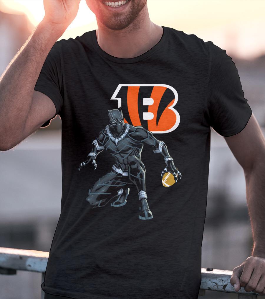 Cincinnati Bengals Black Panther Football T-Shirt
