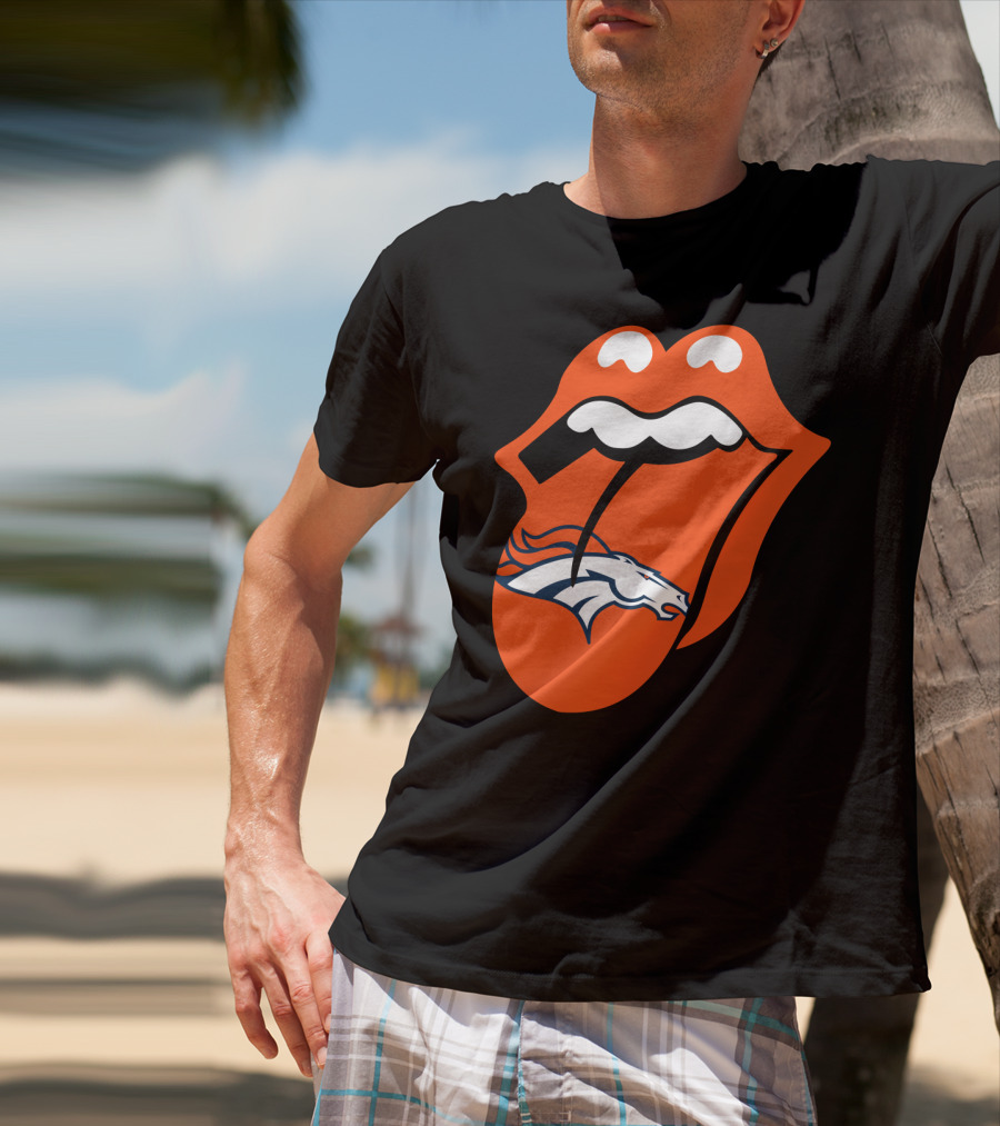 Denver Broncos Rolling Stones Tongue Logo Fusion T-Shirt