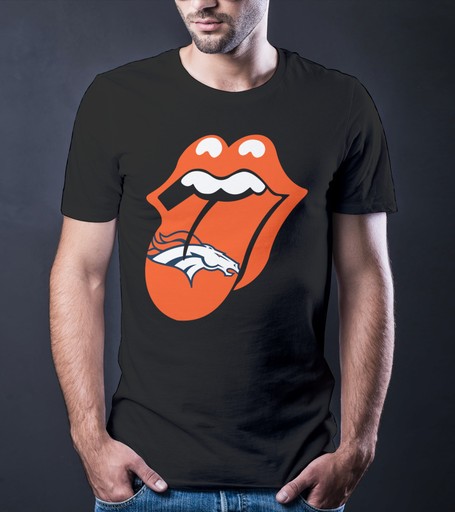Denver Broncos Rolling Stones Tongue Logo Fusion T-Shirt