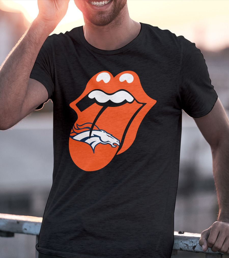 Denver Broncos Rolling Stones Tongue Logo Fusion T-Shirt