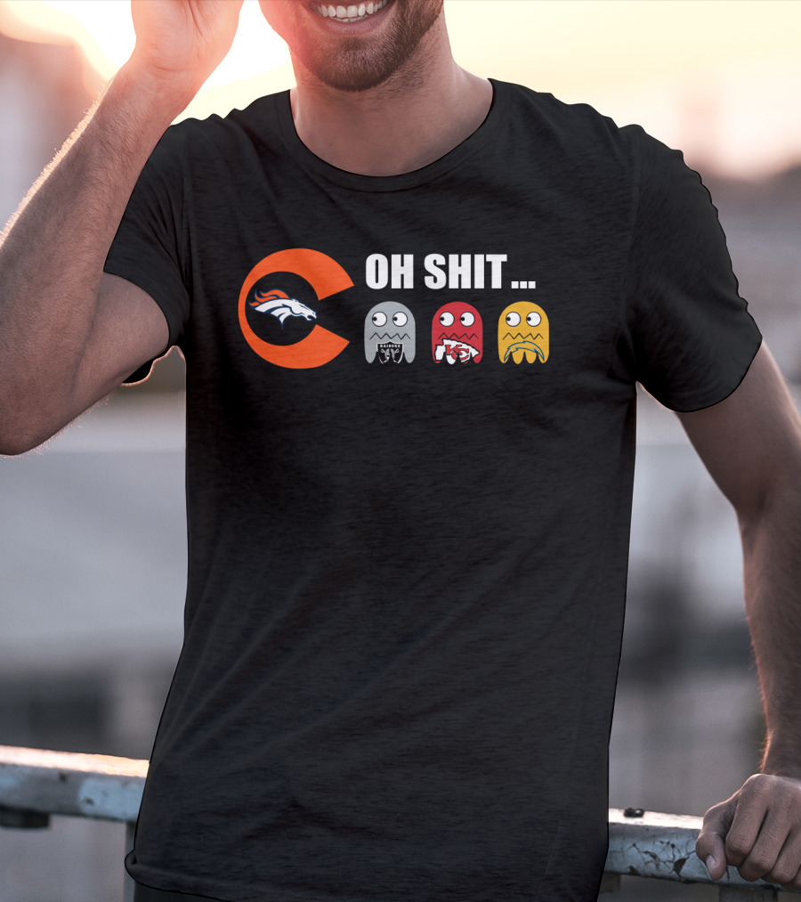 Denver Broncos Oh Shit Pac-Man Ghosts T-Shirt