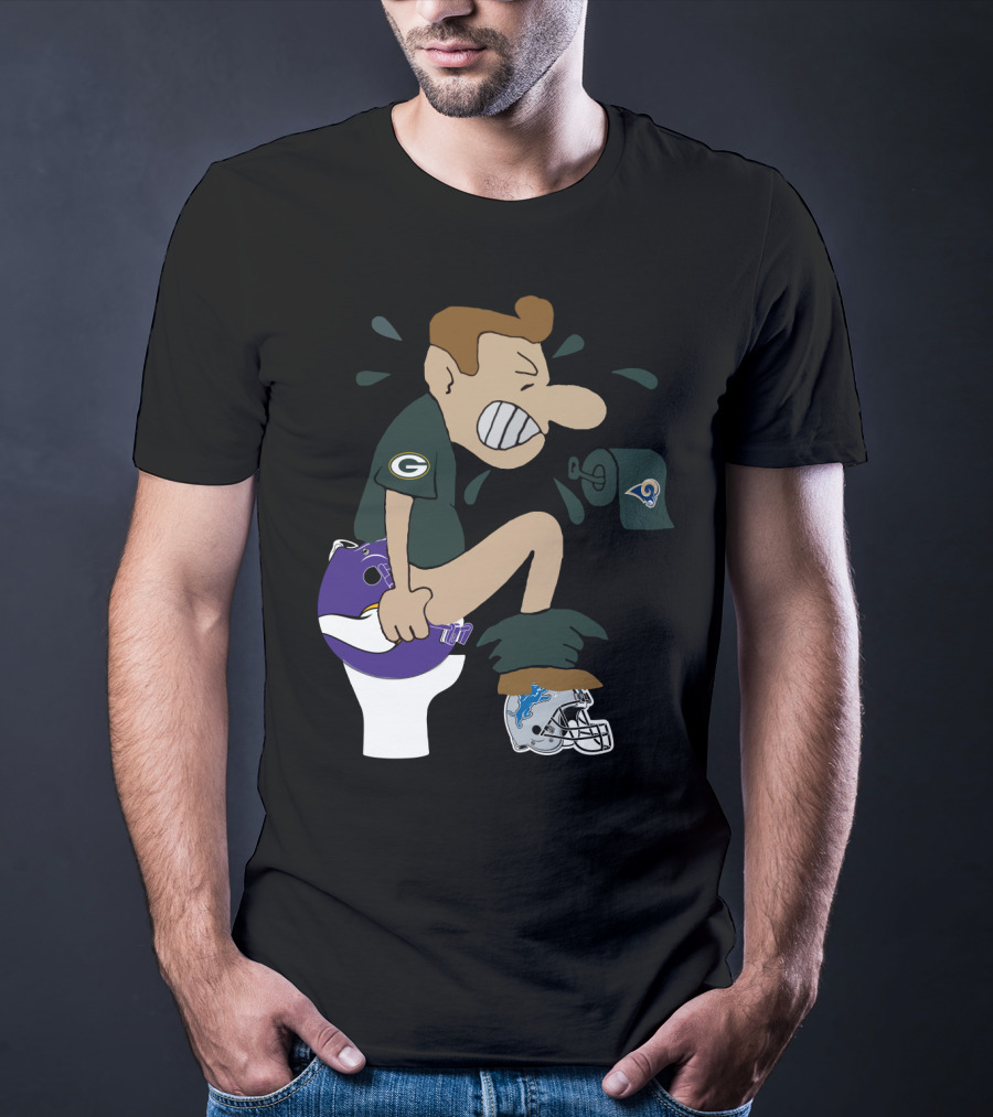 Green Bay Packers Rivalry Humor Nfc North Teams Rival Logos T-Shirt