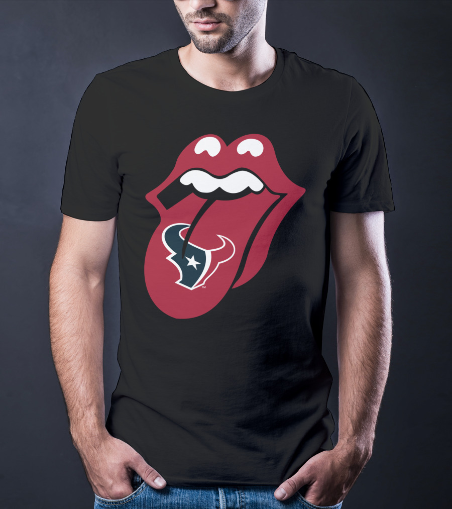 Houston Texans Rolling Stones Tongue Logo Collaboration T-Shirt