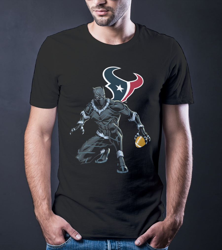 Houston Texans Black Panther Football Fusion T-Shirt