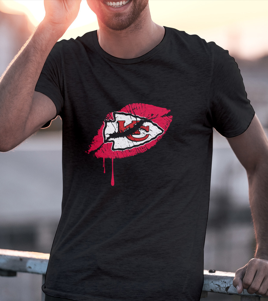 Kansas City Chiefs Kc Logo Red Lips T-Shirt