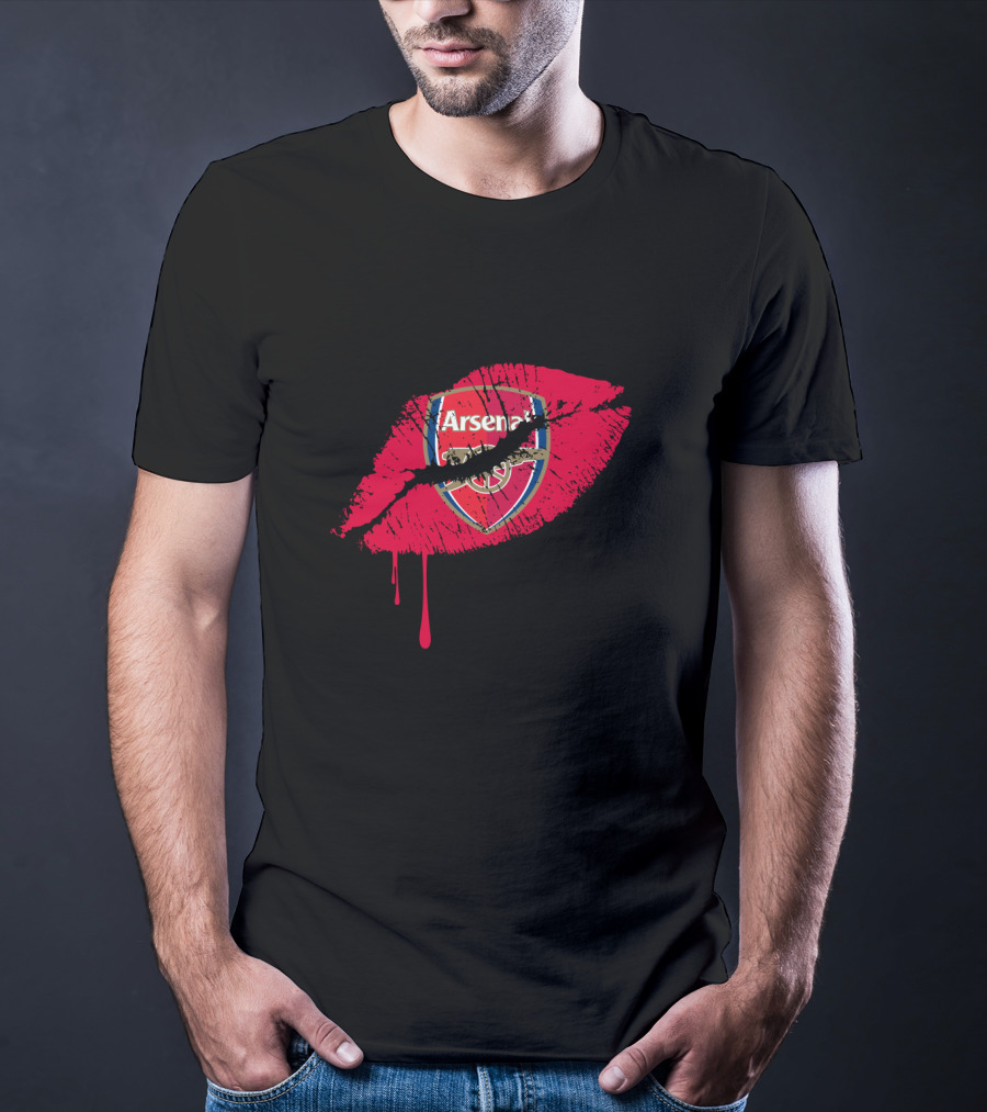 Arsenal Lips Red Logo Drip T-Shirt