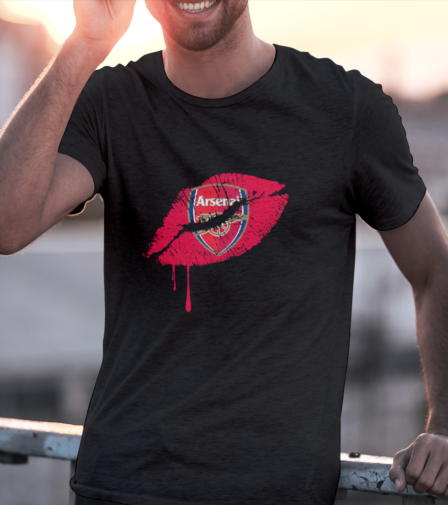 Arsenal Lips Red Logo Drip T-Shirt