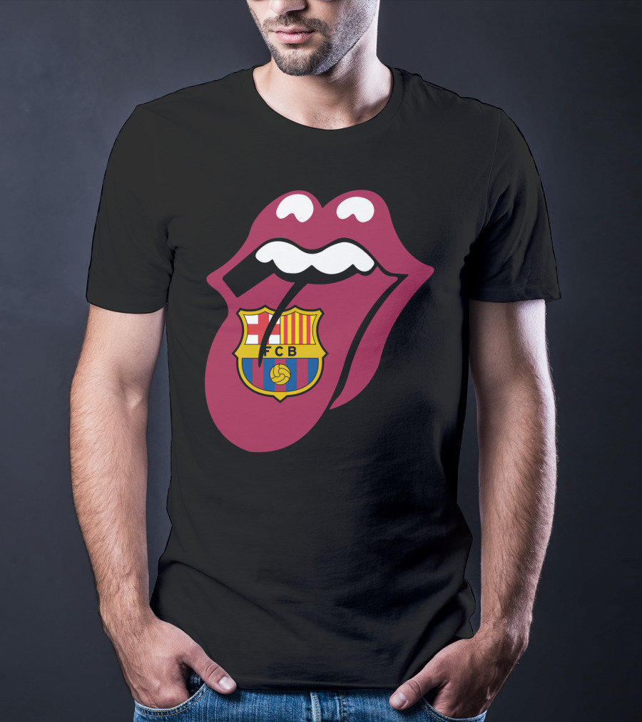 Barcelona Fcb Rolling Stones Logo Fusion T-Shirt