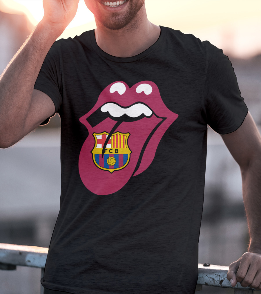 Barcelona Fcb Rolling Stones Logo Fusion T-Shirt