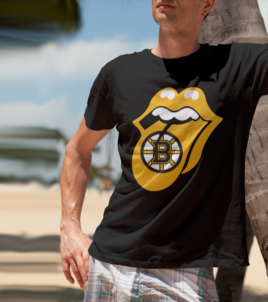 Boston Bruins Rolling Tongue Logo Icons T-Shirt
