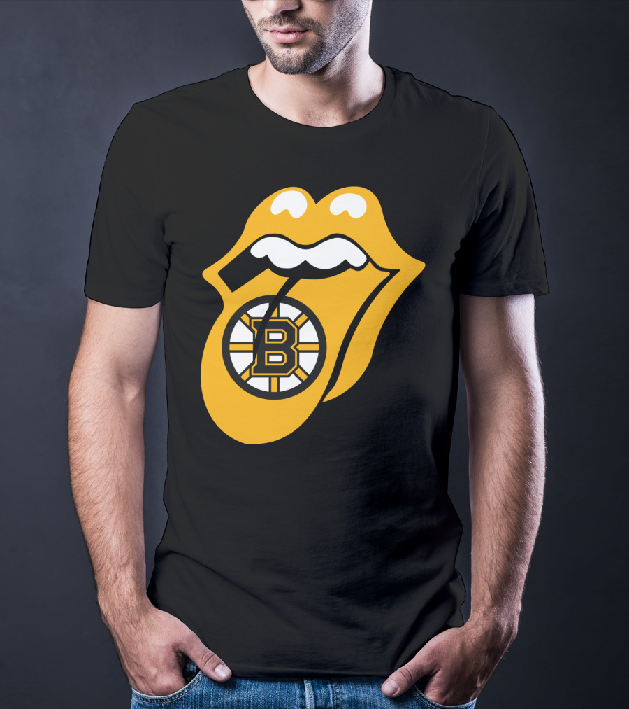Boston Bruins Rolling Tongue Logo Icons T-Shirt