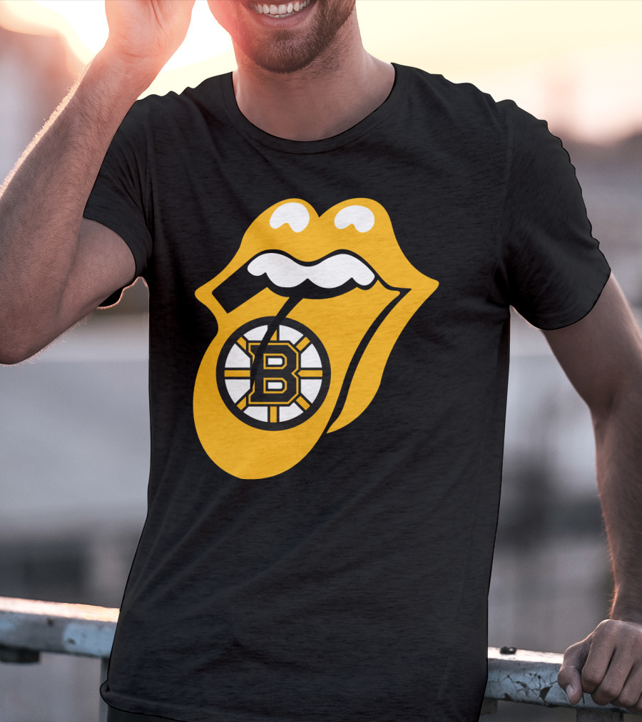 Boston Bruins Rolling Tongue Logo Icons T-Shirt