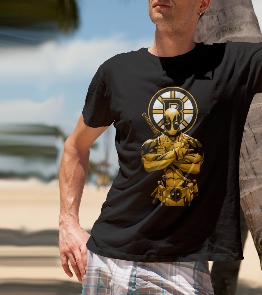 Boston Bruins Deadpool Crossover T-Shirt