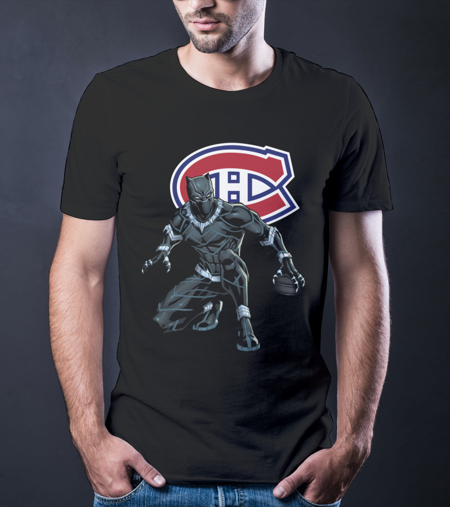 Montreal Canadiens Black Panther Crossover Hockey T-Shirt