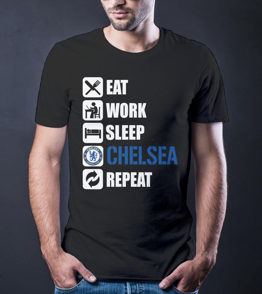 Eat Work Sleep Chelsea Repeat T-Shirt