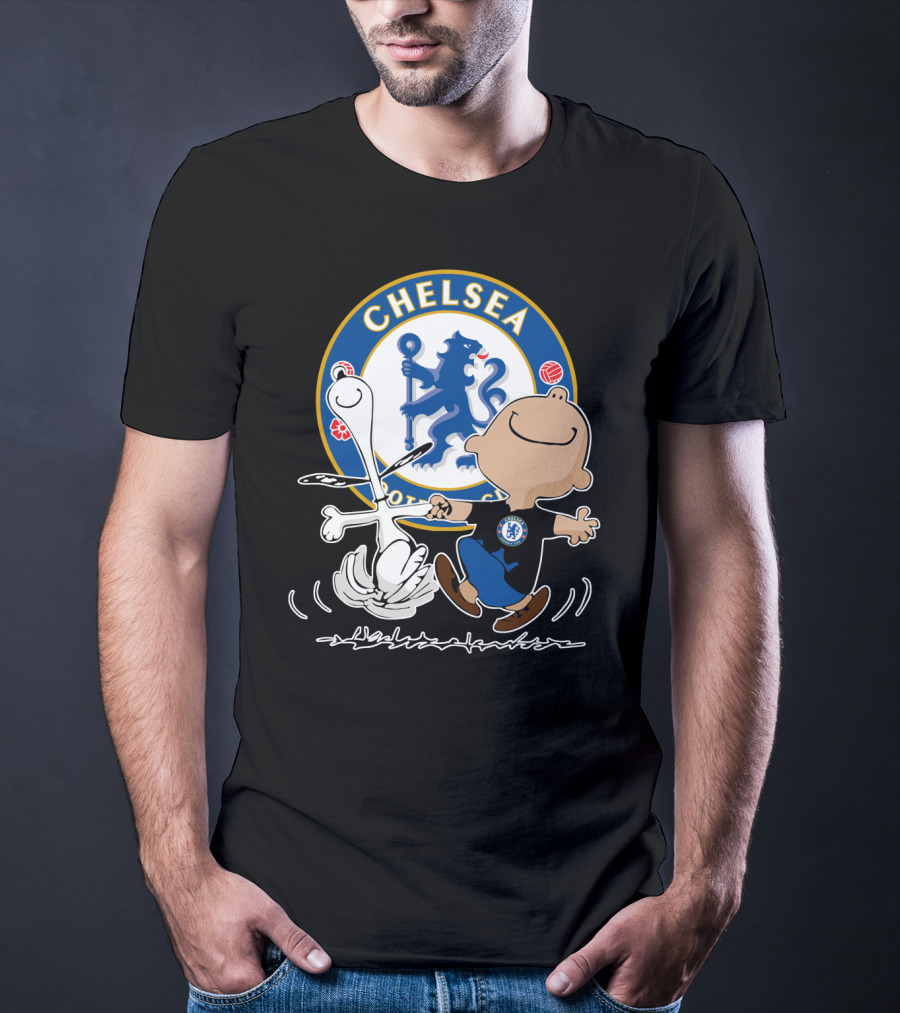 Chelsea Blue Lion Dancing Peanuts Characters T-Shirt
