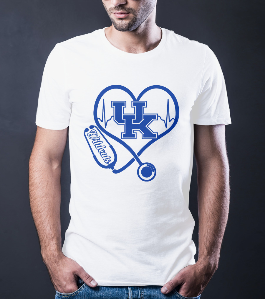 Uk Wildcats Heartbeat Stethoscope Nurse Kentucky T-Shirt
