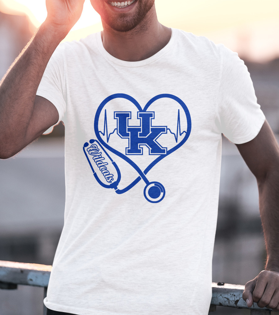 Uk Wildcats Heartbeat Stethoscope Nurse Kentucky T-Shirt
