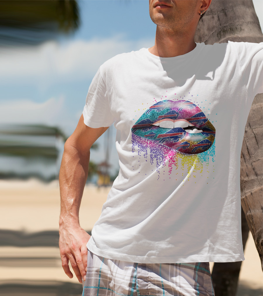Buffalo Bills Glitter Lips Fan T-Shirt