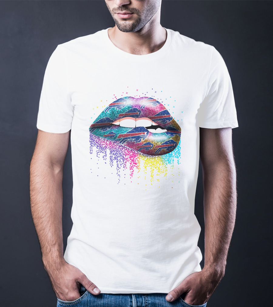 Buffalo Bills Glitter Lips Fan T-Shirt