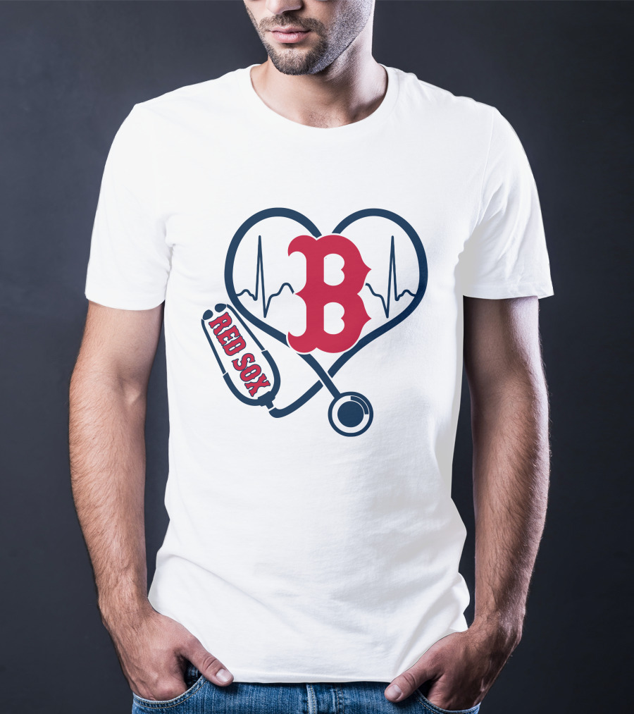 Red Sox Nurse Heartbeat Stethoscope T-Shirt