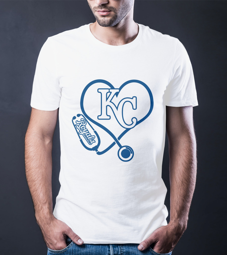 Kansas City Royals Kc Nurse Heart Stethoscope T-Shirt