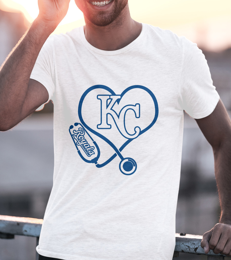 Kansas City Royals Kc Nurse Heart Stethoscope T-Shirt
